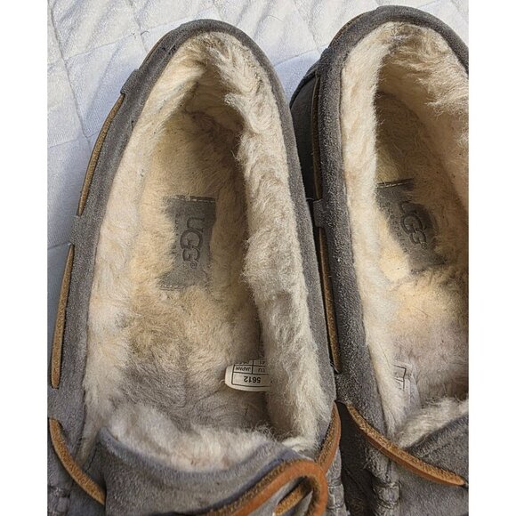 UGGS Grey Leather Moccasin Women's Size 10 - Picture 7 of 10